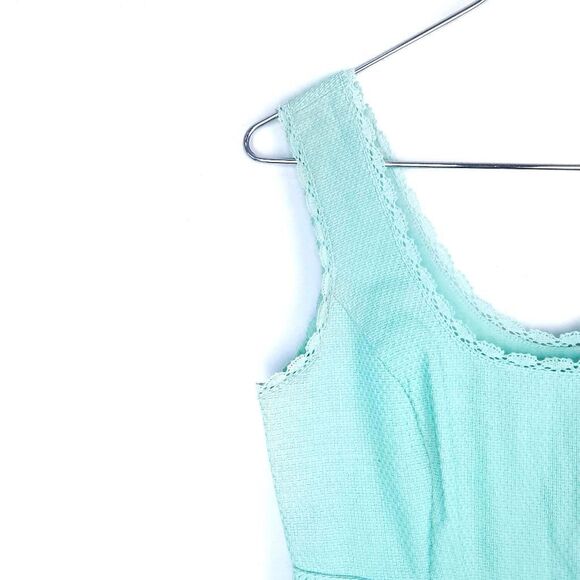 JESSICA SIMPSON Mint Green Lace Eyelet Fit & Flare Sleeveless Summer Dress 2 - Picture 3 of 10